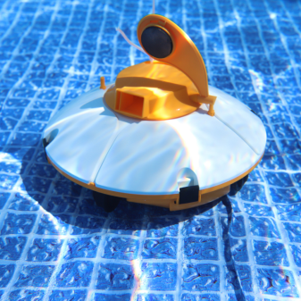 Robot Sans Fil Frisbee Orange - Fond Plat 15m²