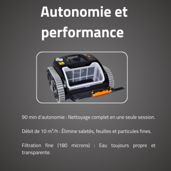 Robot piscine Diamond - fond & parois - 8x4 m max
