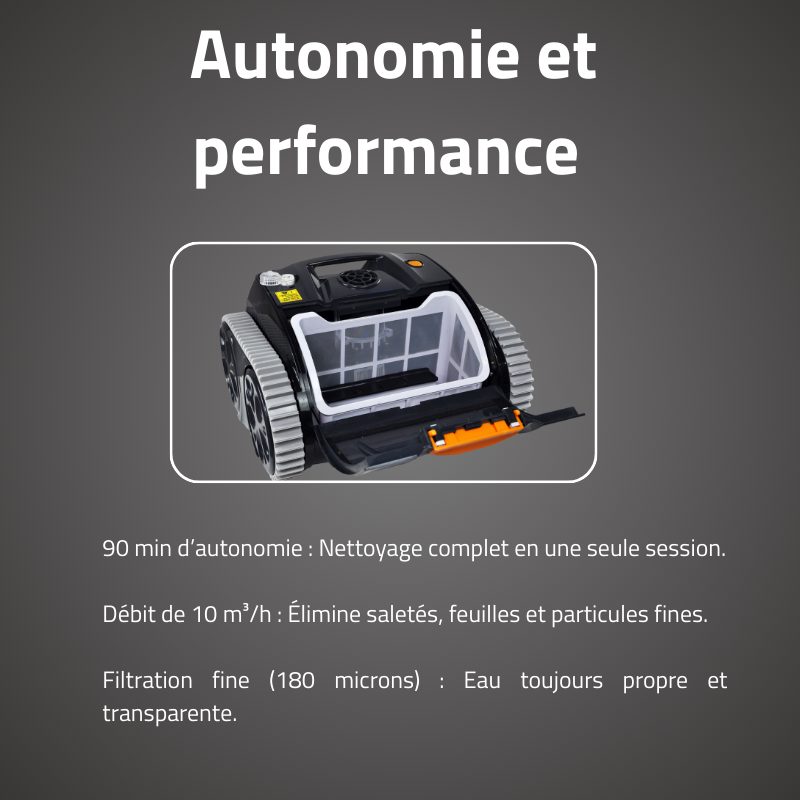 Robot piscine Diamond - fond & parois - 8x4 m max