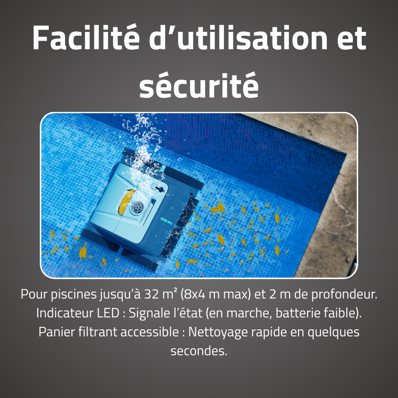 Robot piscine Diamond - fond & parois - 8x4 m max