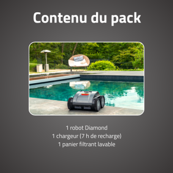 Robot piscine Diamond - fond & parois - 8x4 m max