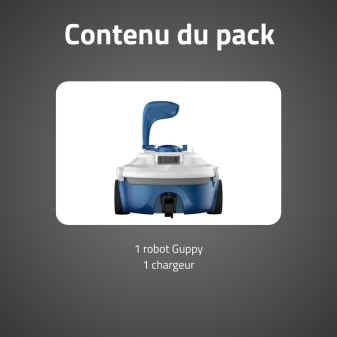 Robot Sans Fil Guppy Bleu - Fond Plat 10m² Robot Sans Fil Guppy Bleu - Fond Plat 10m²