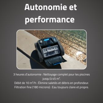 Robot piscine Opale - fond & parois - 5x9 m max
