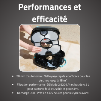 Robot piscine Platy - fond plat - 18 m² max