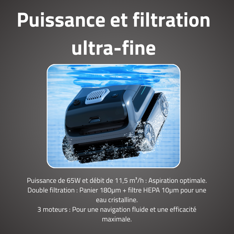 Robot Sans Fil Orion - Fond, Parois & Ligne d'eau 200m²