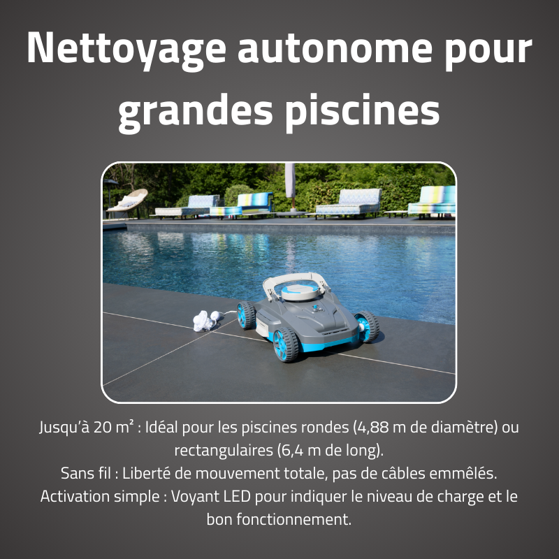 Robot Sans Fil Platine - Fond Plat 20m² Robot Sans Fil Platine - Fond Plat 20m²
