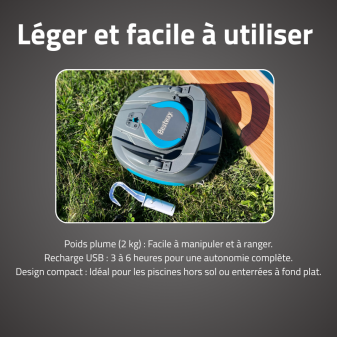 Robot piscine Cristal - fond plat - 10 m² max