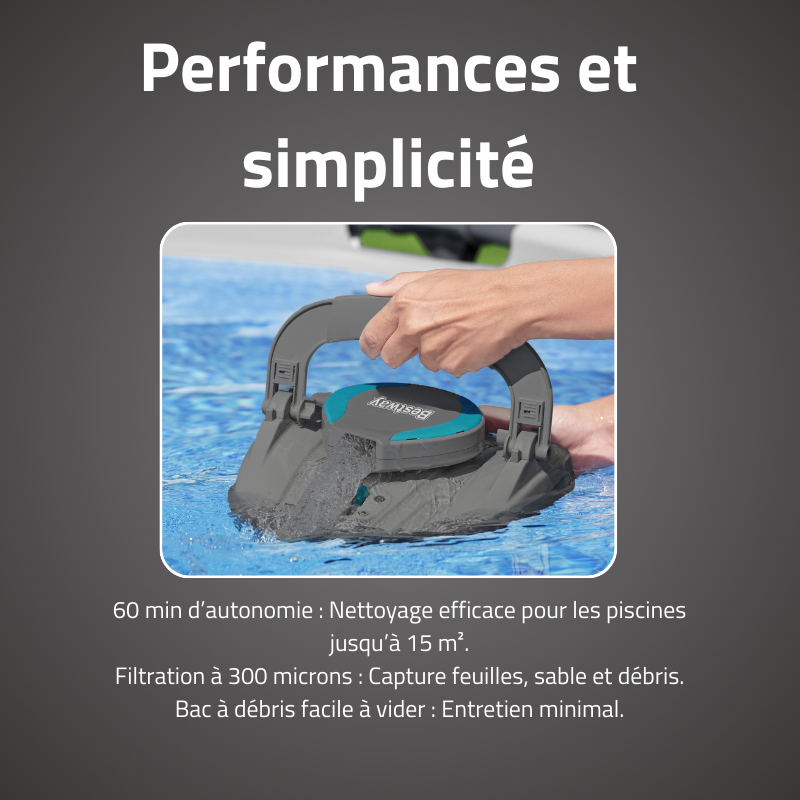 Robot piscine Cristal - fond plat - 10 m² max