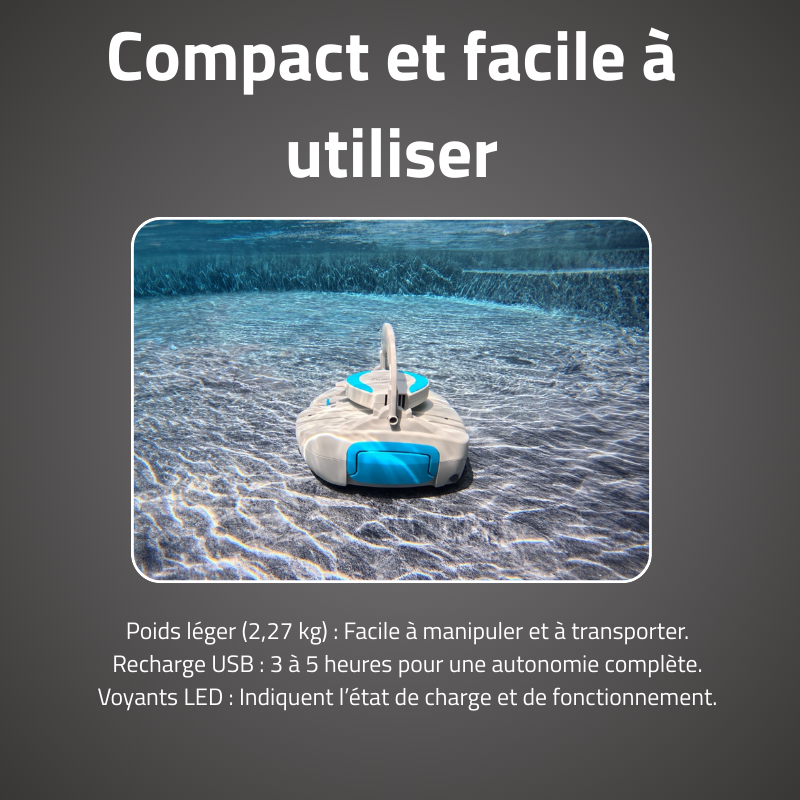 Robot piscine Quartz - fond plat - 10 m² max