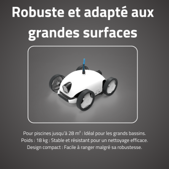 Robot Piscine Falcon+ - Fond et Pentes 28m²