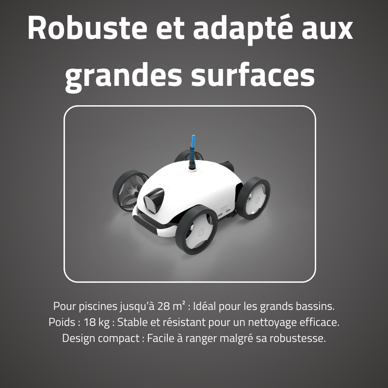 Robot Piscine Falcon+ - Fond et Pentes 28m²
