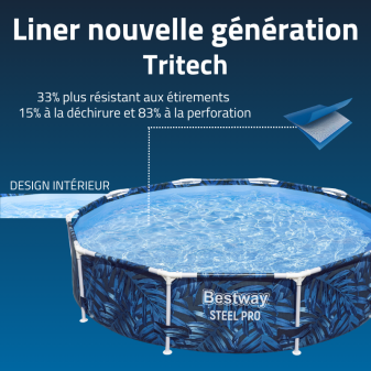 Piscine Tubulaire Ronde Bestway Steel Pro 305x66 Tropical