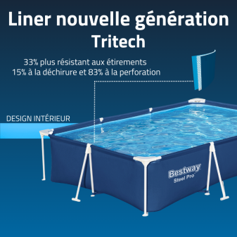 Piscine Tubulaire Rect. Bestway Steel Pro 300x201 Bleue