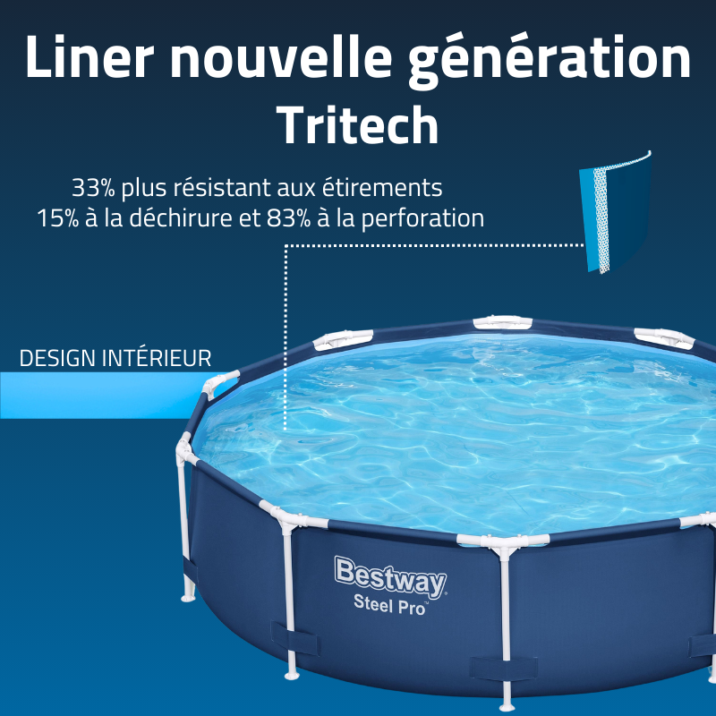 Piscine Tubulaire Ronde Bestway Steel Pro 305x76 Bleue