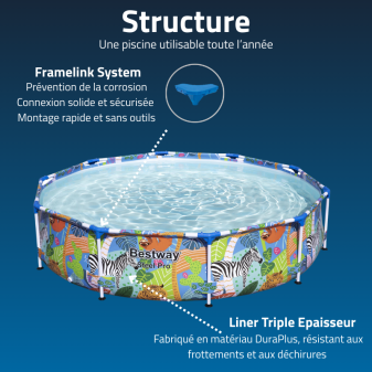 Piscine Tubulaire Ronde Bestway Steel Pro 305x66 Bleue