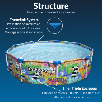 Piscine Tubulaire Ronde Bestway Steel Pro 274x66 Panda