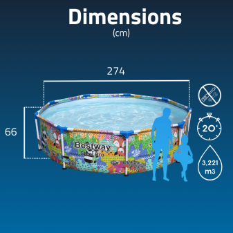 Piscine Tubulaire Ronde Bestway Steel Pro 274x66 Panda