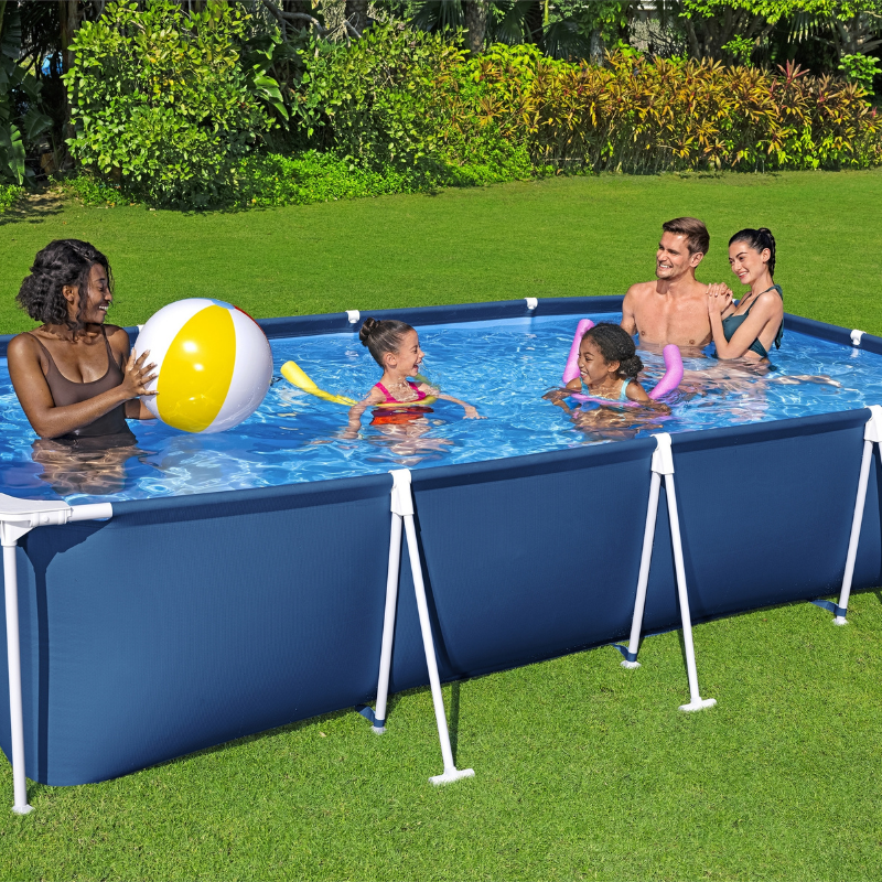 Piscine Tubulaire Rect. Bestway Steel Pro 400x211 Bleue