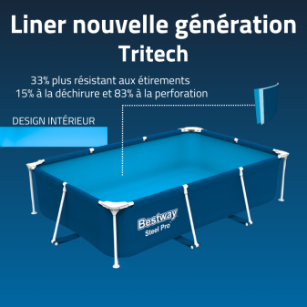 Piscine Tubulaire Rect. Bestway Steel Pro 300x201 Bleue