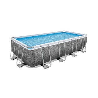 Piscine hors sol rectangle Power Steel 549 x 274 x 122 cm rotin gris