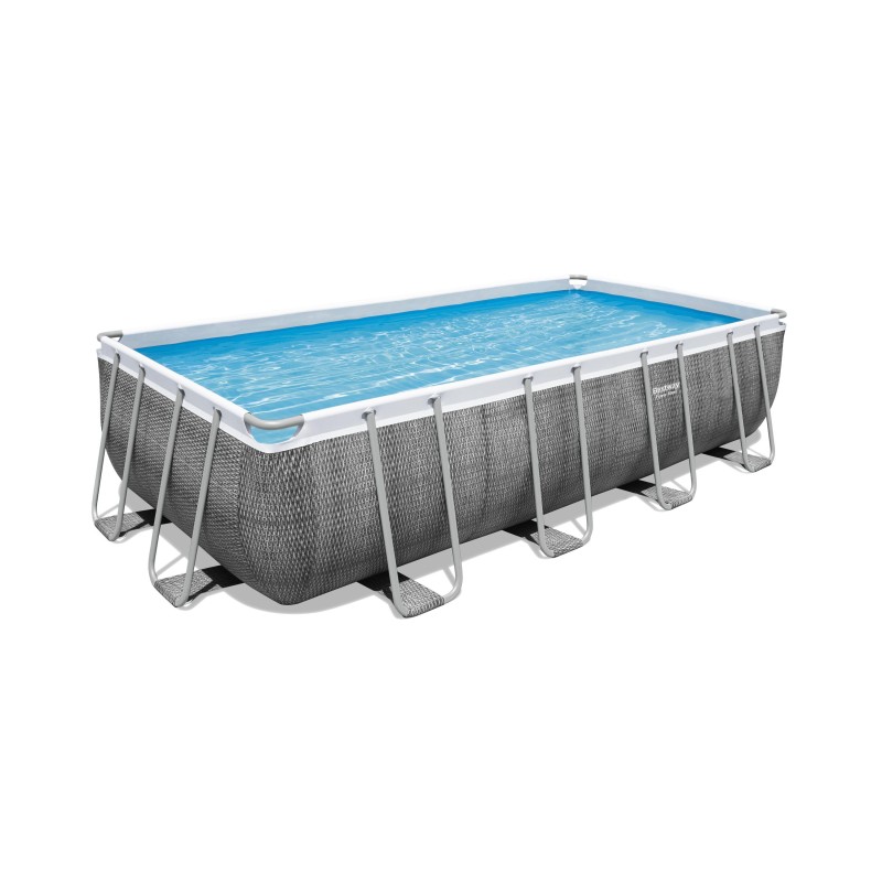 Piscine hors sol rectangle Power Steel 549 x 274 x 122 cm rotin gris