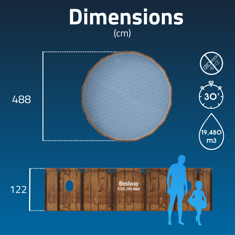 Piscine Tubulaire Ronde Bestway Power Steel Swim Vista 488x122 Piscine Tubulaire Ronde Bestway Power Steel Swim Vista 488x122