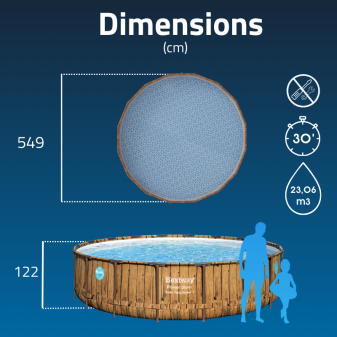 Piscine Tubulaire Ronde Bestway Power Steel Swim Vista 549x122