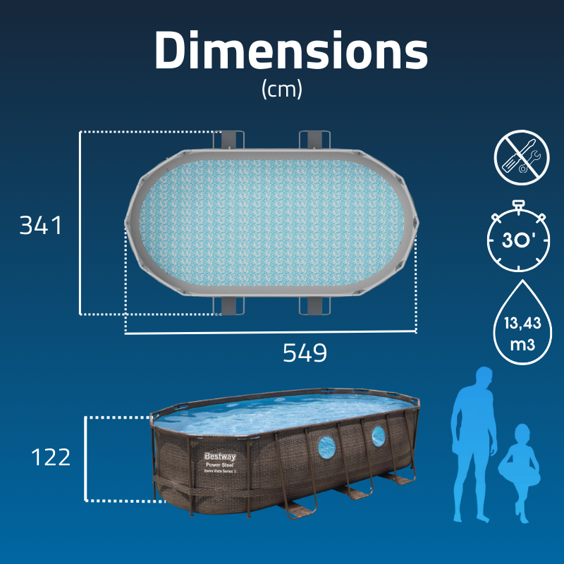 Piscine Tubulaire Ovale Bestway Swim Vista 549x274 Rotin Piscine Tubulaire Ovale Bestway Swim Vista 549x274 Rotin