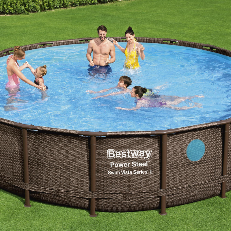 Piscine Tubulaire Ronde Bestway Swim Vista II 549x122 Bois