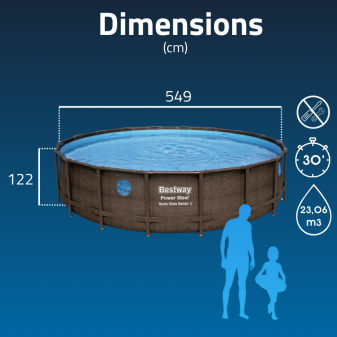 Piscine Tubulaire Ronde Bestway Swim Vista II 549x122 Bois