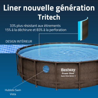 Piscine Tubulaire Ronde Bestway Swim Vista II 549x122 Bois
