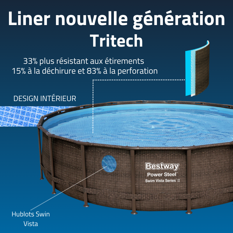 Piscine Tubulaire Ronde Bestway Swim Vista II 549x122 Bois