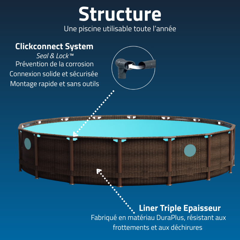 Piscine Tubulaire Ronde Bestway Swim Vista II 549x122 Bois