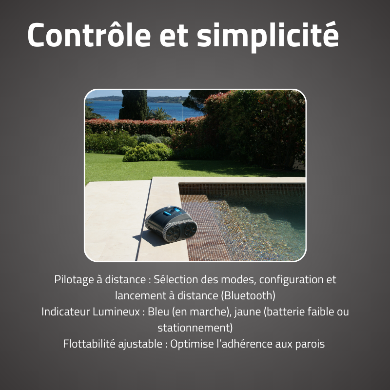 Robot piscine Opale - fond & parois - 5x9 m max