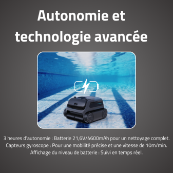 Robot Sans Fil Orion - Fond, Parois & Ligne d'eau 200m²