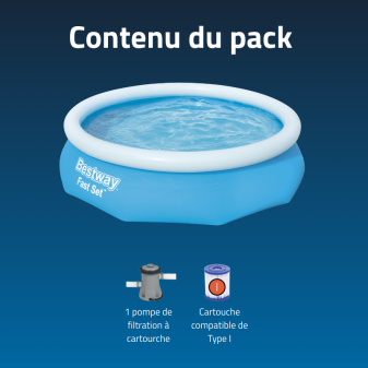 Piscine Gonflable Ronde Bestway Fast Set 305x76 Bleue