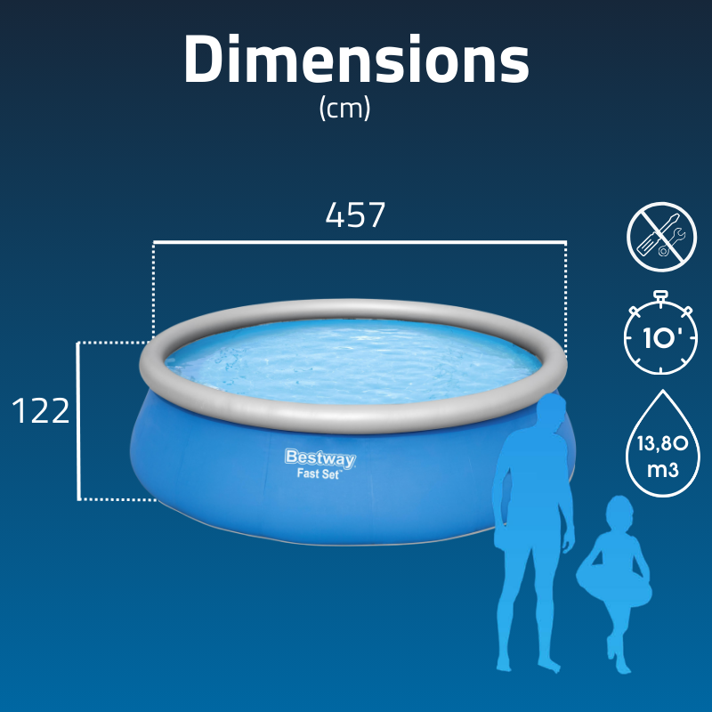 Piscine Gonflable Ronde Bestway Fast Set 457x122 Bleue