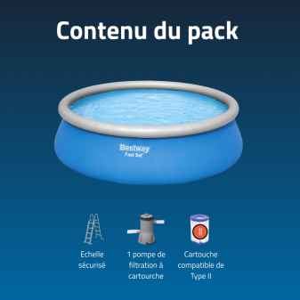 Piscine Gonflable Ronde Bestway Fast Set 457x122 Bleue