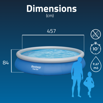 Piscine Gonflable Ronde Bestway Fast Set 457x84 Bleue
