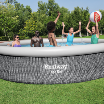 Piscine Gonflable Ronde Bestway Fast Set 457x84 Rotin