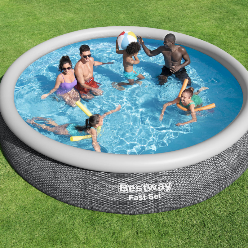 Piscine Gonflable Ronde Bestway Fast Set 457x84 Rotin