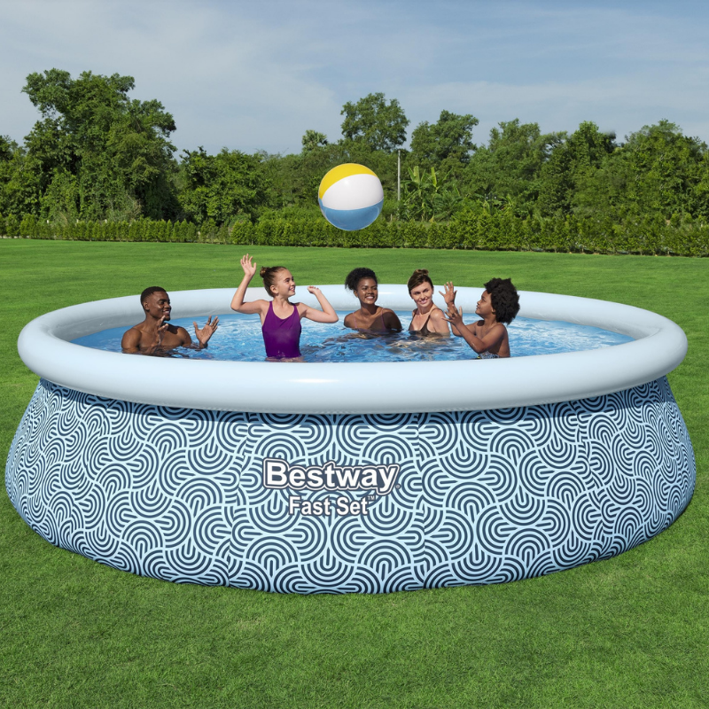 Piscine Gonflable Ronde Bestway Fast Set 457cm Géométrique