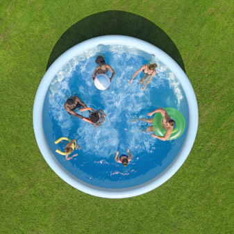 Piscine Gonflable Ronde Bestway Fast Set 457cm Imprimé Rotin