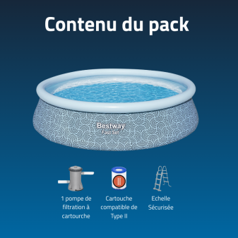 Piscine Gonflable Ronde Bestway Fast Set 396x84 Bleue