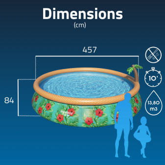 Piscine Gonflable Ronde Bestway Fast Set 457x84 Tropical