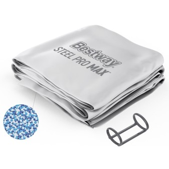 Liner de piscine pour Steel Pro MAX ronde - 4.57 x 1.22 m avec kit