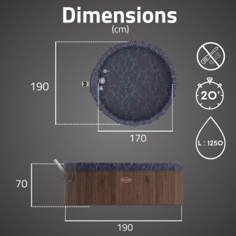 Spa gonflable rond Lay-Z-Spa Toronto Smart AirJet 5-7 personnes écoénergétique WIFI Bestway