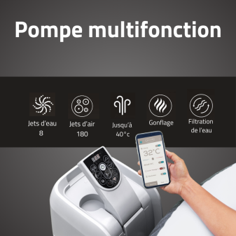 Spa gonflable carré Lay-Z-Spa Maldives HydroJet Pro 5-7 personnes WIFI Bestway Spa gonflable carré Lay-Z-Spa Maldives HydroJet Pro 5-7 personnes WIFI Bestway