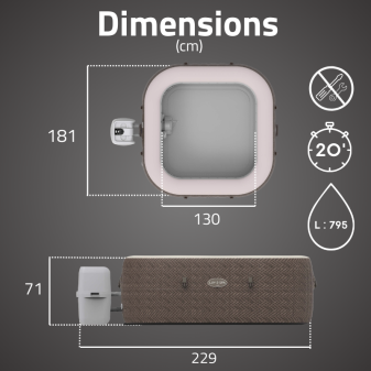 Spa gonflable rond Lay-Z-Spa Cabo HydroJet 4-6 personnes WIFI Bestway