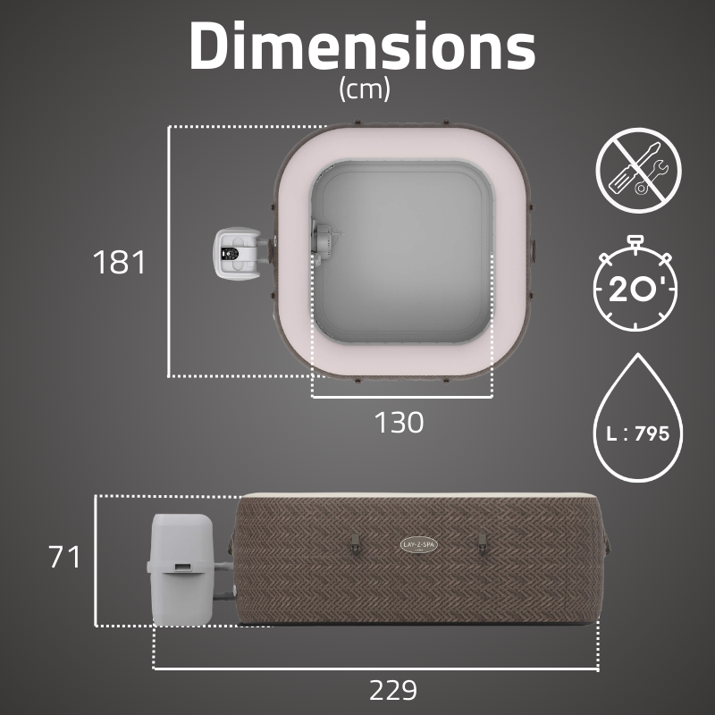 Spa gonflable rond Lay-Z-Spa Cabo HydroJet 4-6 personnes WIFI Bestway
